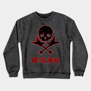 Heavy Metal Music Skull and Guitars Crewneck Sweatshirt